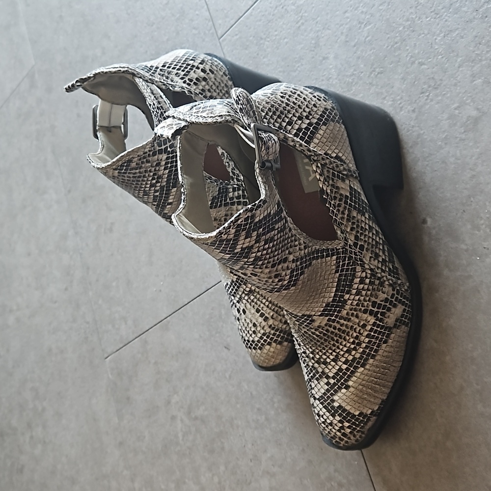 Heeled Snakeskin Booties